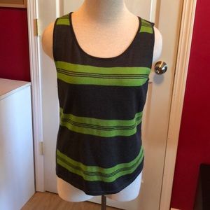 Tahari charcoal grey & green tank sz 12P